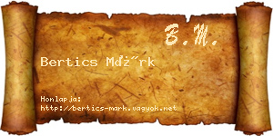 Bertics Márk névjegykártya